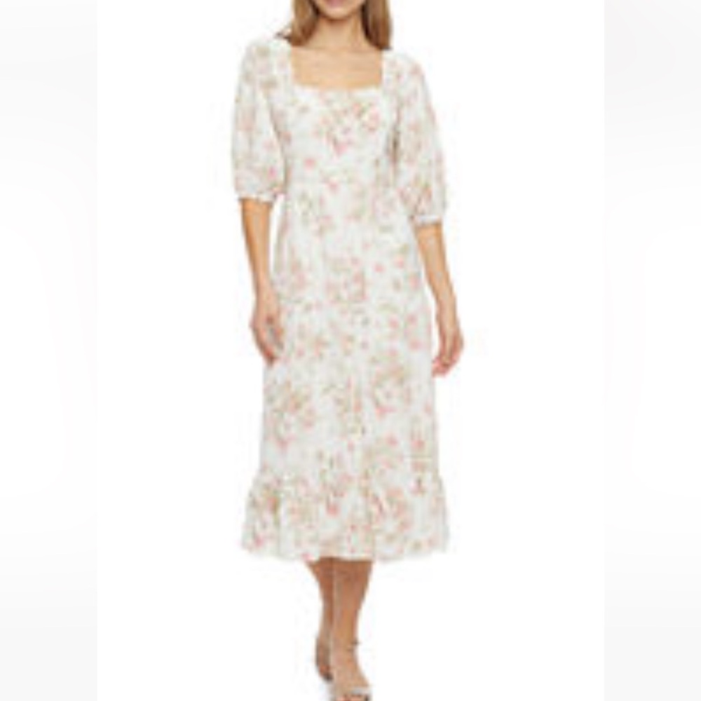 52seven Short Sleeve
Floral Midi Fit + Flare Dress